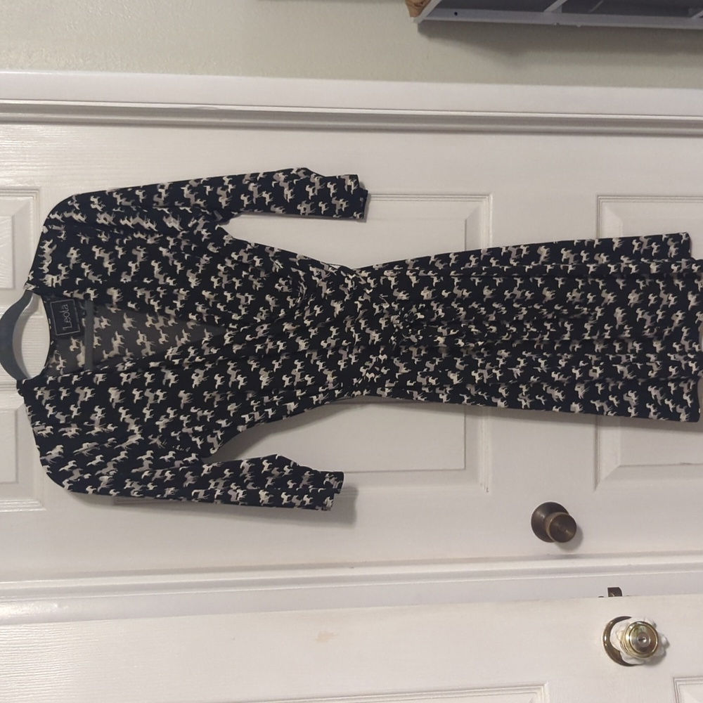Horse print stretchy wrap dress